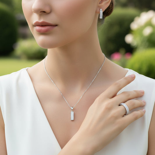 Water Channel Women's Silver Set