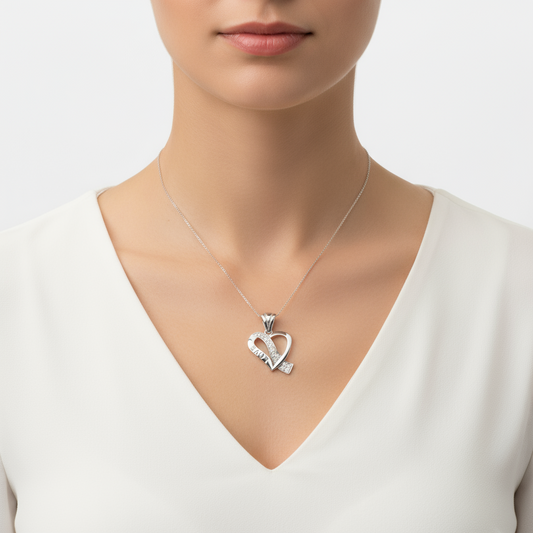 Liebe Herz Damen Silber Halskette