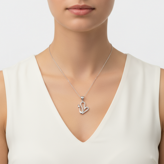 Herz Schwan Damen Silber Halskette