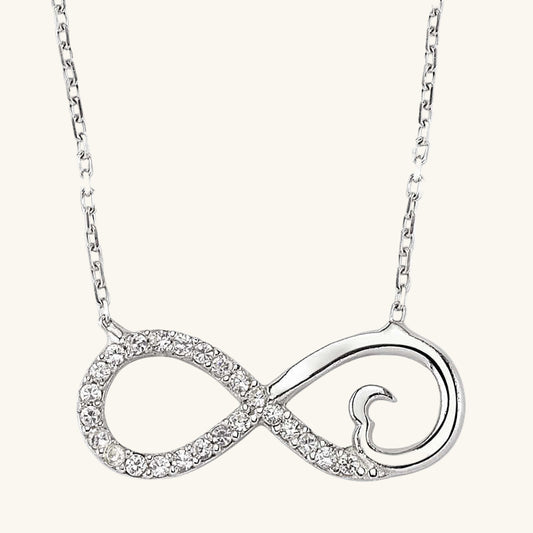 Collier en argent pour femme Heart Infinity