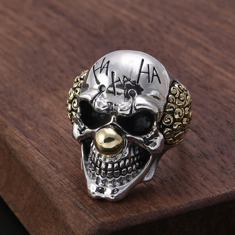 925 Sterling Silver Vintage Thai Silver Ring Personalized Letter Skull