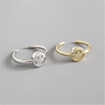 925 Sterling Silver Smile Adjustable Rings