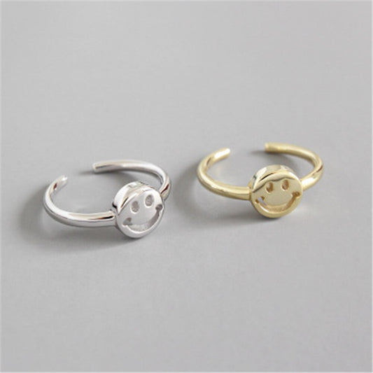 925 Sterling Silver Smile Adjustable Rings