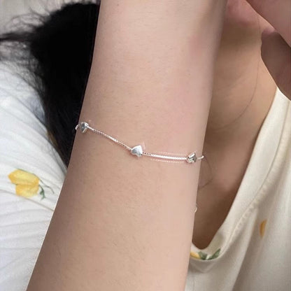 925 Loving Heart in Sterling Silver Bracelet Is More Sweet Temperament