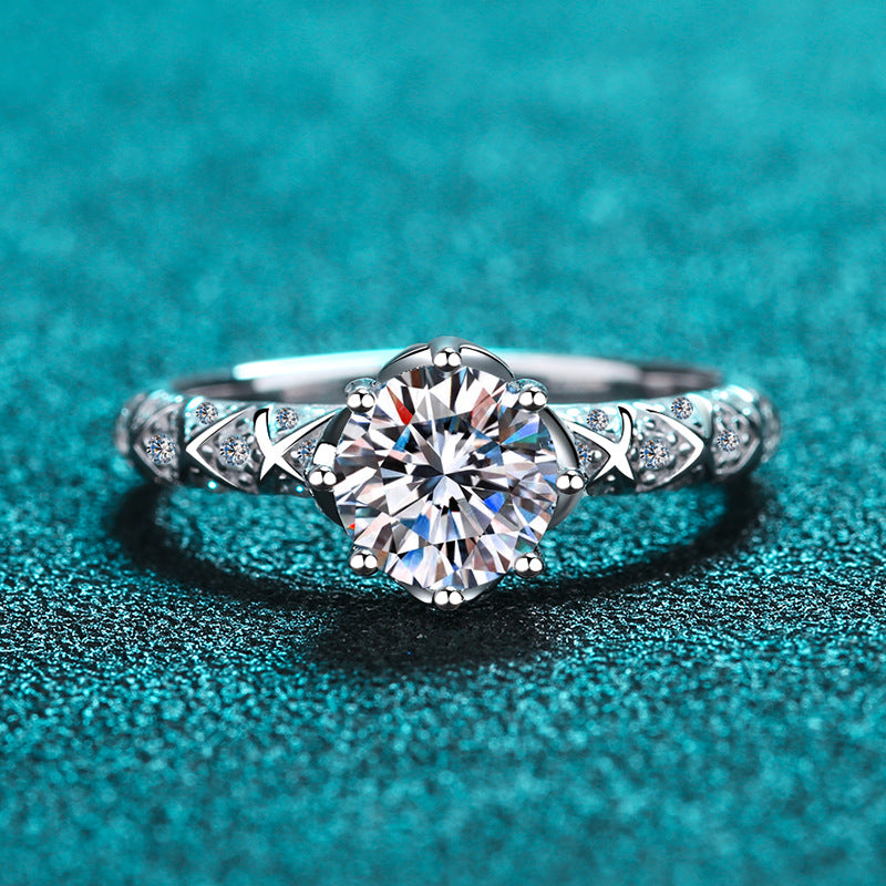 925 Sterling Silver Moissanite Ring