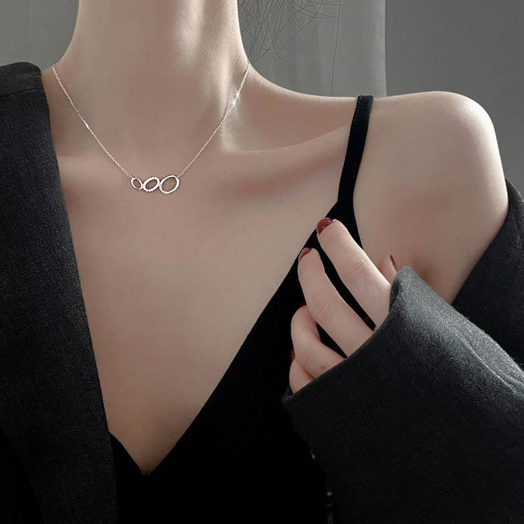 Women's 999 Sterling Silver Three-ring Necklace