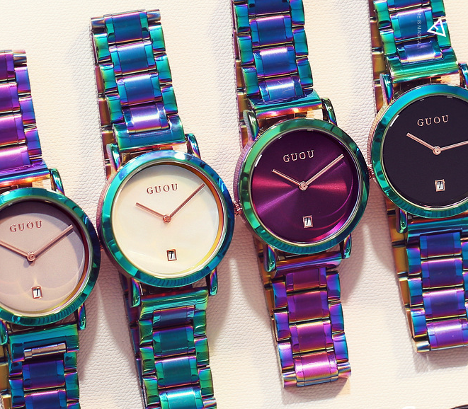 Colorful Steel Belt Fashion Color Simple  Women's Watch