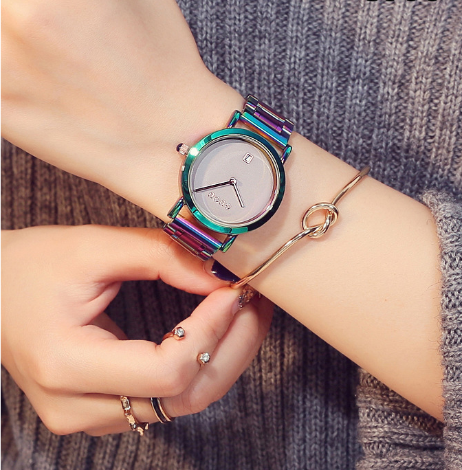 Colorful Steel Belt Fashion Color Simple  Women's Watch