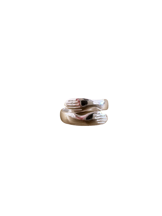 Bague en argent mains jointes