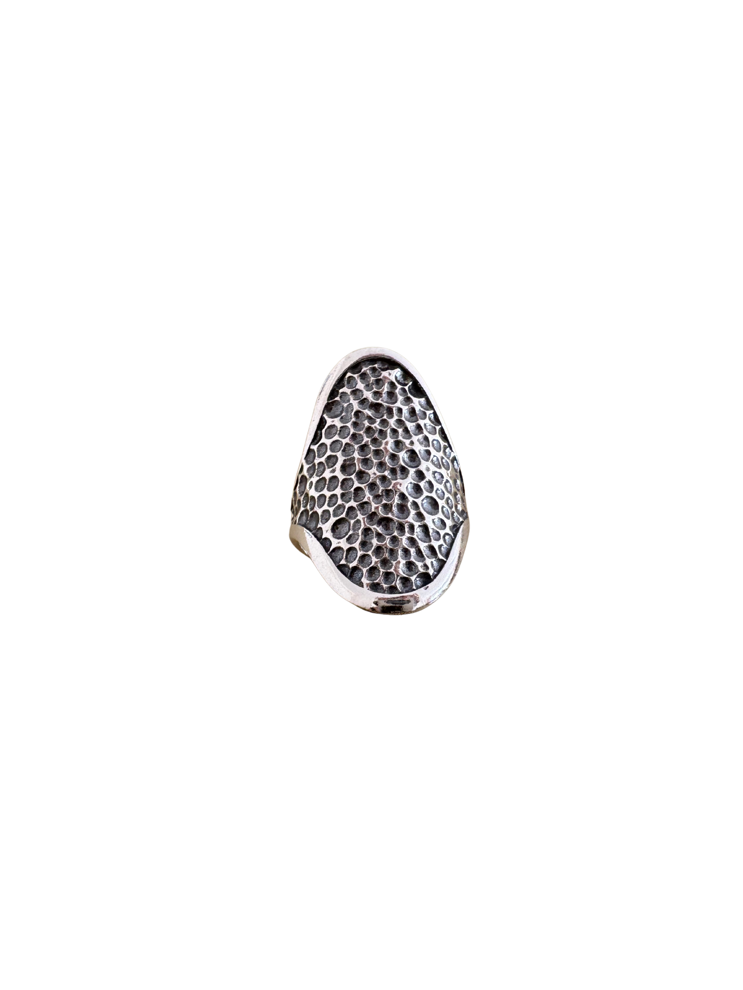 Bague en argent scintillante en nid d'abeille