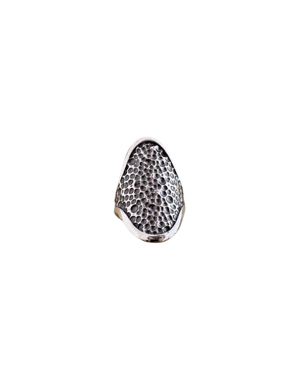 Bague en argent scintillante en nid d'abeille