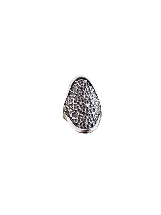 Bague en argent scintillante en nid d'abeille
