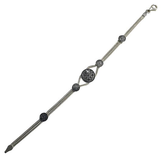 Bracelet en argent brodé en filigrane