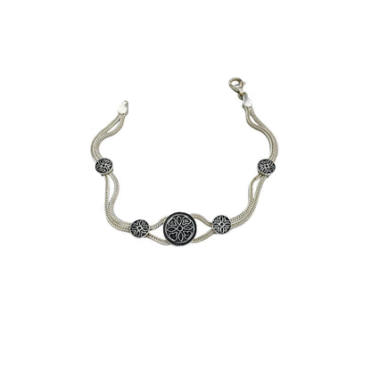 Bracelet en argent brodé en filigrane