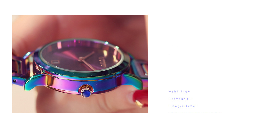 Colorful Steel Belt Fashion Color Simple  Women's Watch