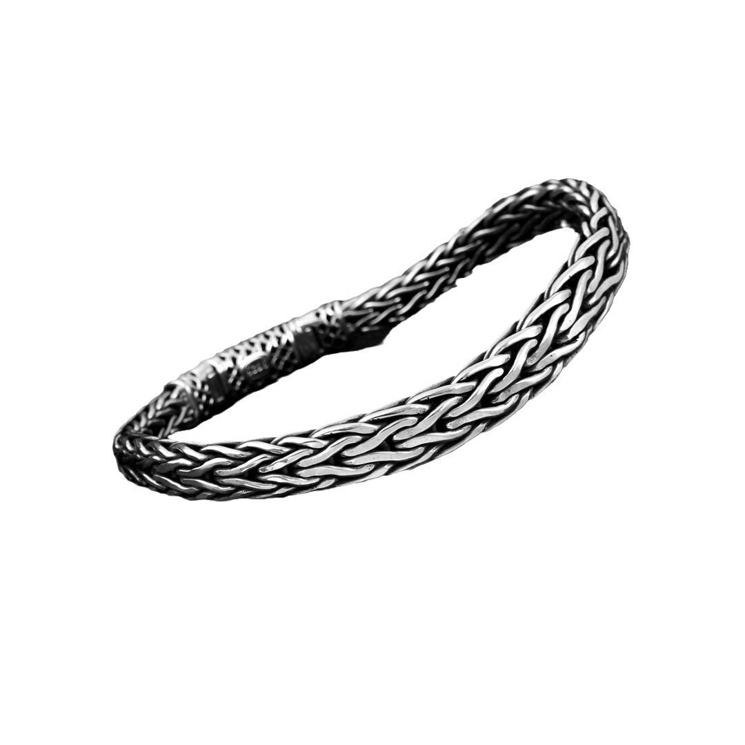 925 Sterling Silver Fashion Hand Weaving Bracelet