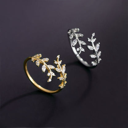 925 Sterling Silver Ring Leaf