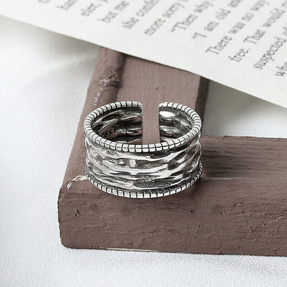 925 Sterling Silver Smiling Face Width Ring