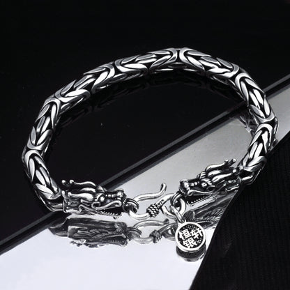 925 Sterling Silver King Dragon Design Bracelet