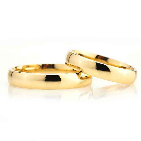 4 mm Smooth Dome Gold Plated Silver Ring