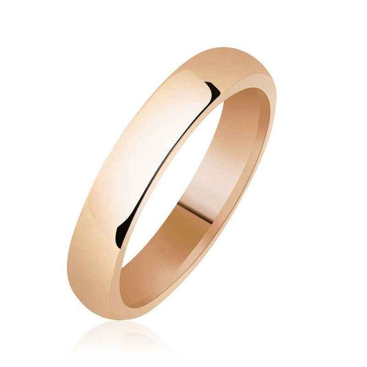 4 mm Smooth Dome Rose Silver Wedding Ring