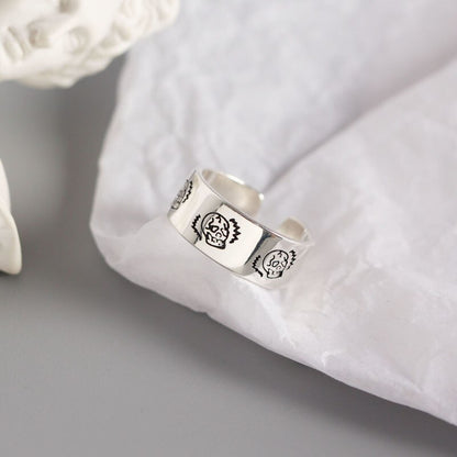 925 Sterling Silver Skeleton Skull Ring