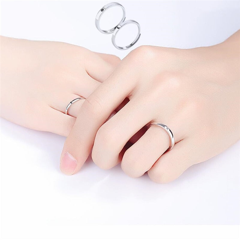 925 Sterling Silver Sweet Romantic Sun Moon Love Ring