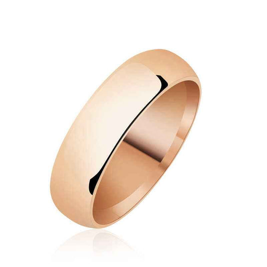 5 mm Smooth Dome Rose Silver Wedding Band