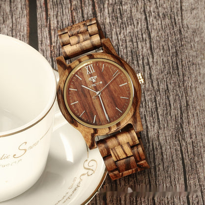 Zebra Fashion Wooden Quartz Watch