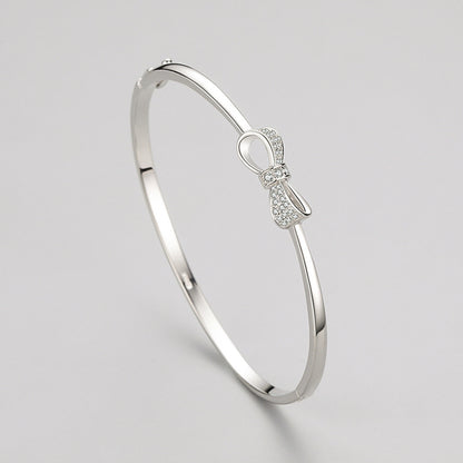 925 Sterling Silver Bow Bracelet All-match Jewelry