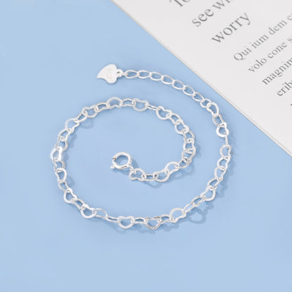 925 Silver Heart Bracelet Simple Temperament Heart-shaped