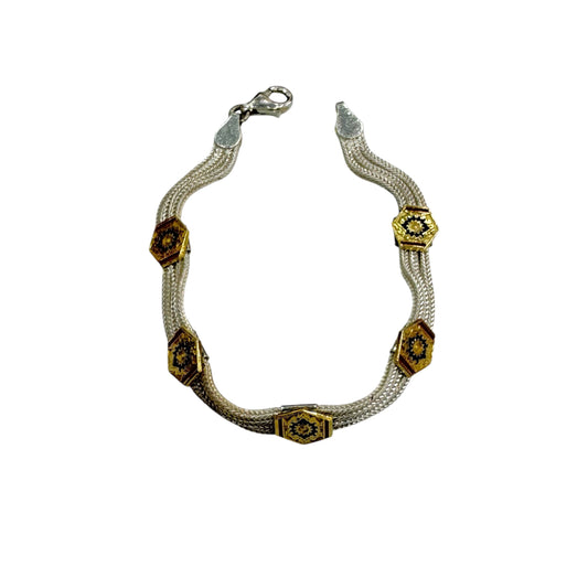 Geometrisches Silberarmband