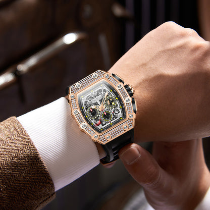 Full Diamond Fashion New Multi-functional Mechanical Watch