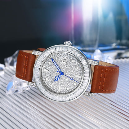 Special Interest Light Luxury Round Diamond Quartz Women's Watch