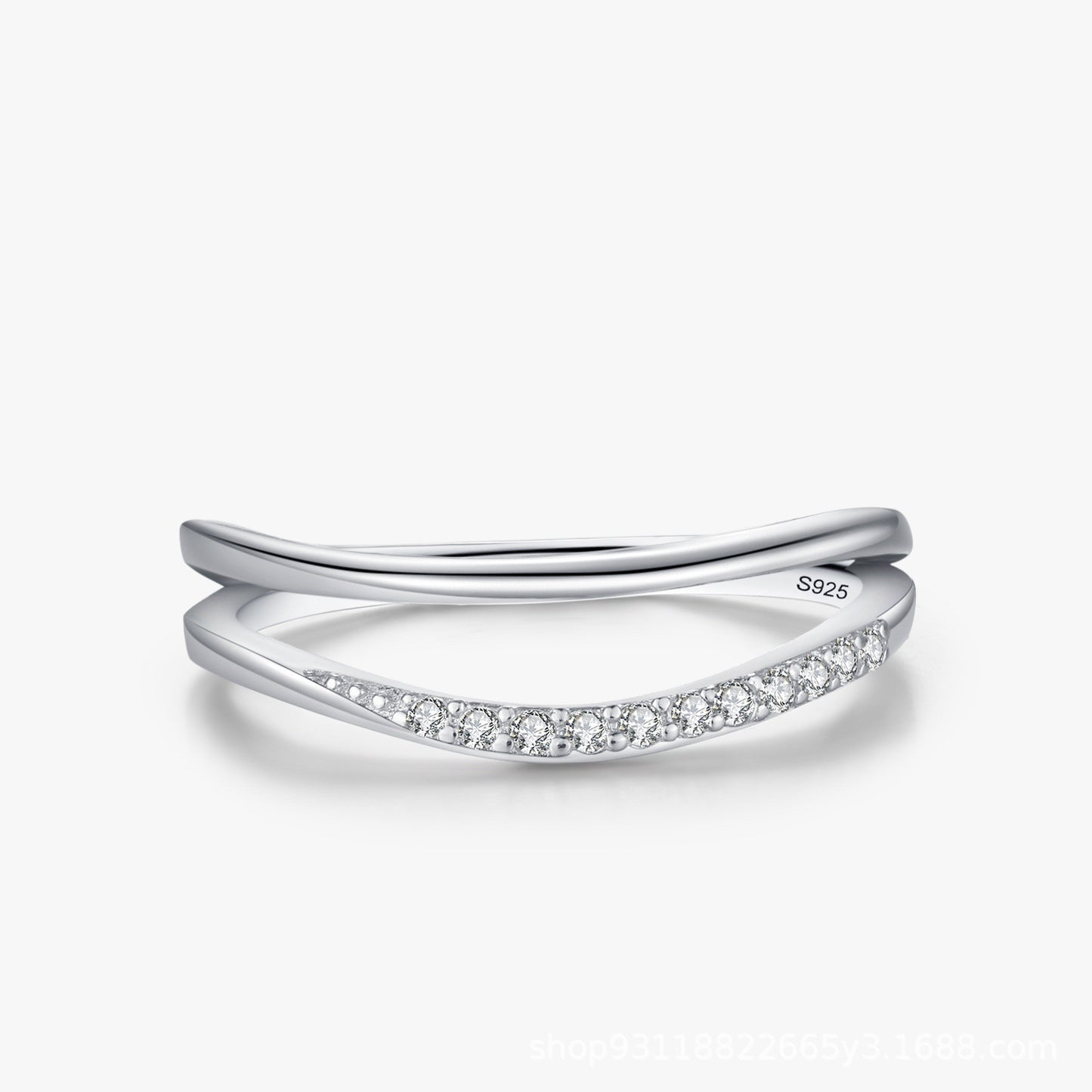 Women's Simple Double-layer Design 925 Sterling Silver Ring