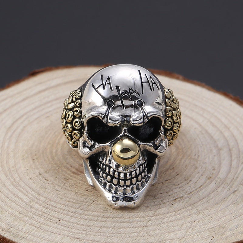 925 Sterling Silver Vintage Thai Silver Ring Personalized Letter Skull