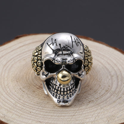 925 Sterling Silver Vintage Thai Silver Ring Personalized Letter Skull