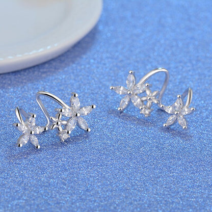 925 Sterling Silver CZ Zircon Butterfly Star Flower Stud Earring