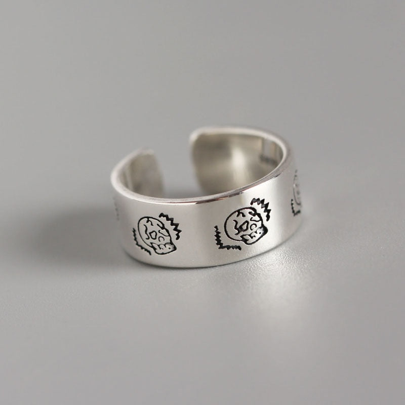 925 Sterling Silver Skeleton Skull Ring