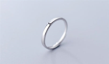 925 Sterling Silver Sweet Romantic Sun Moon Love Ring