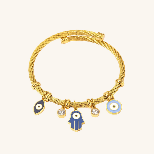 Armband mit Herzanhänger „Böses Auge“