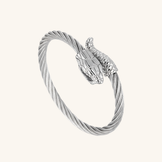 Offenes Manschettenarmband im Retro-Schlangen-Design