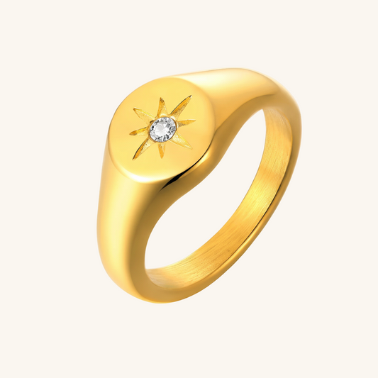 Sparkling Pave Zircon Signet Ring