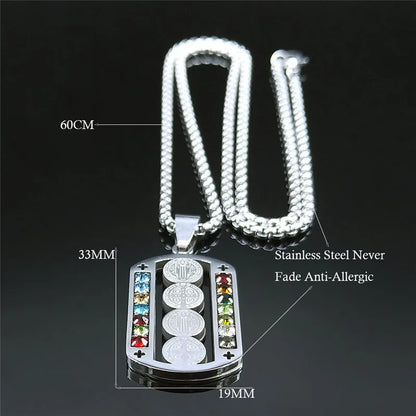 Crystal Saint Benedict Medal Necklace
