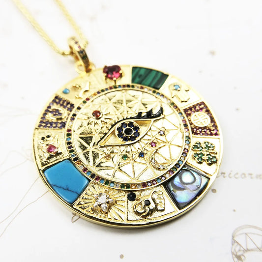 Sterling Silver Wheel of Fortune Amulet