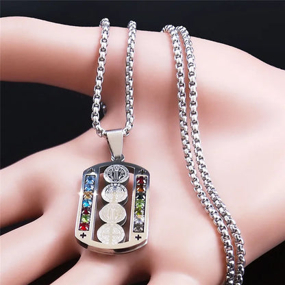 Crystal Saint Benedict Medal Necklace