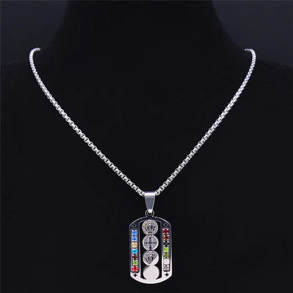 Crystal Saint Benedict Medal Necklace