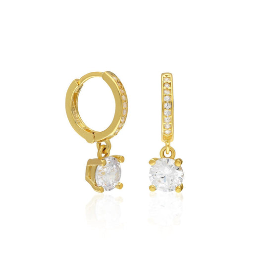 Glitter Hoop Silver Earrings
