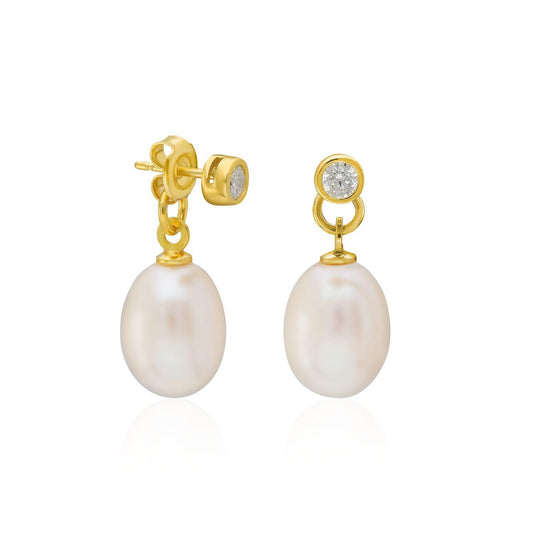 Drop Pearl Silver Earrings