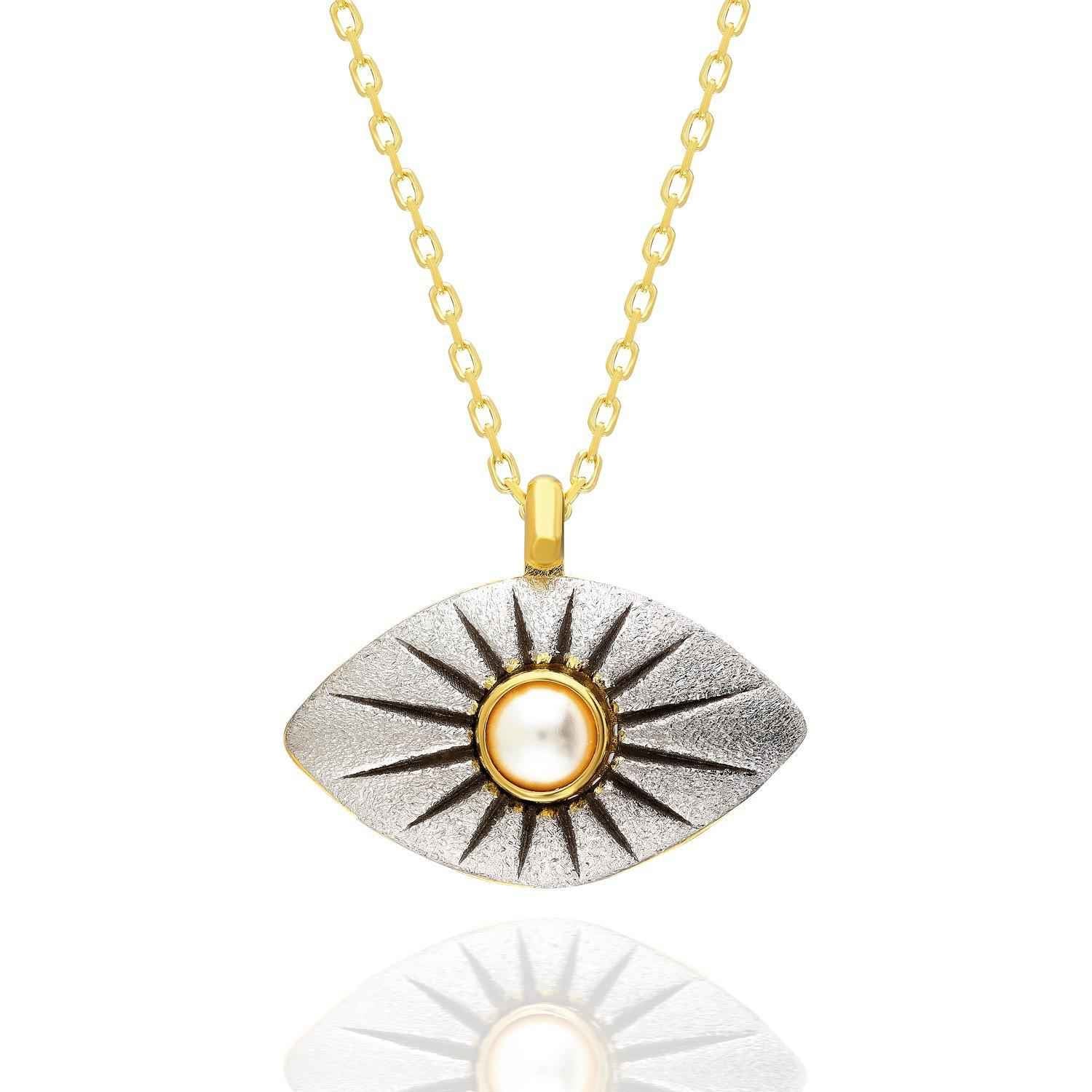 Pearl Eye Silver Necklace